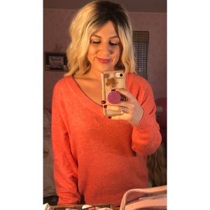 V-neck Coral Sweater